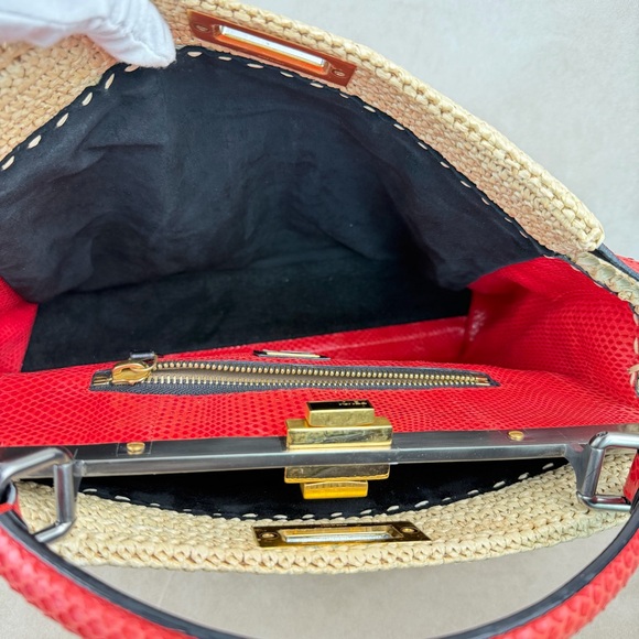Fendi Peekaboo XL Python and Raffia Bag Rare - Picture 17 of 17